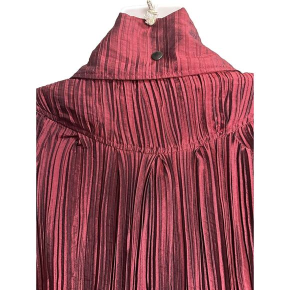 UBU Crinkled Pleated Lightweight jacket in Dark Red Boho Retro‎ M - Picture 8 of 13